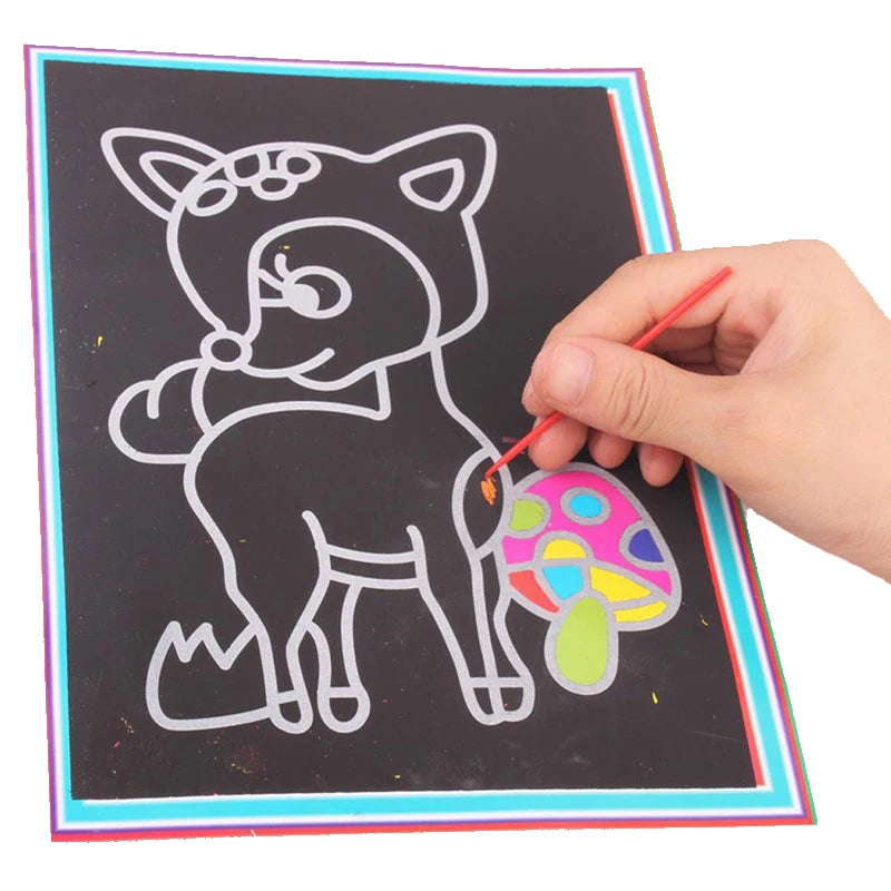 20Pcs/10Pcs Magic Scratch Art Doodle Pad Sand Painting Cards Early Educational Learning Creative Drawing Toys for Children