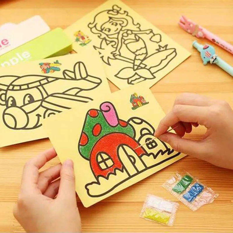 20Pcs/10Pcs Magic Scratch Art Doodle Pad Sand Painting Cards Early Educational Learning Creative Drawing Toys for Children