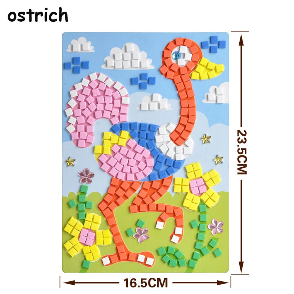 2020 Creative Kids Game DIY Kits 3D Mosaics Puzzle Stickers EVA Foam drawing Early Educational Toys For Kids Educational Toy