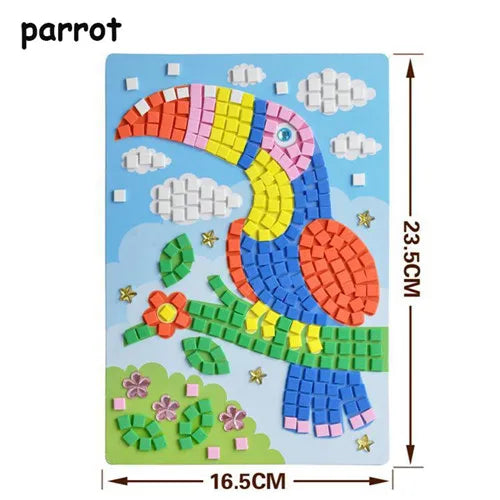 2020 Creative Kids Game DIY Kits 3D Mosaics Puzzle Stickers EVA Foam drawing Early Educational Toys For Kids Educational Toy