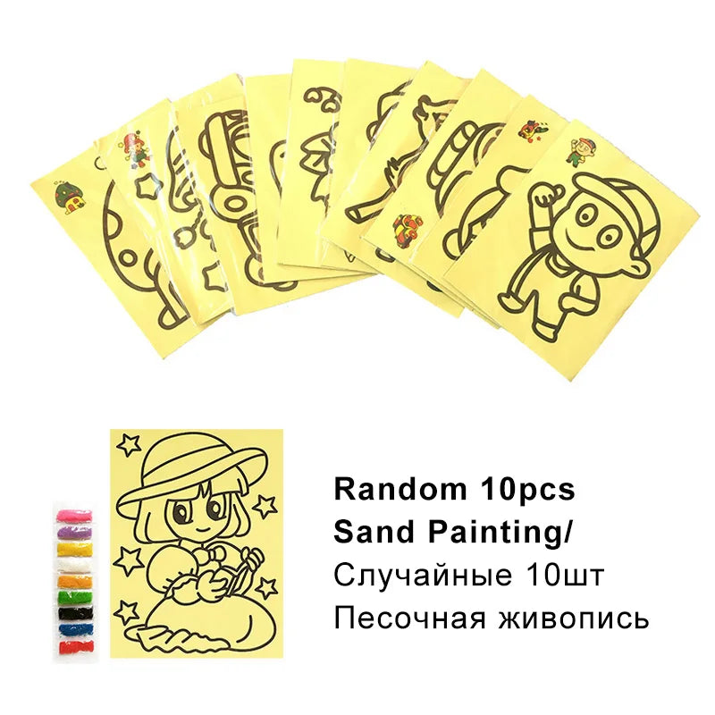 20Pcs/10Pcs Magic Scratch Art Doodle Pad Sand Painting Cards Early Educational Learning Creative Drawing Toys for Children