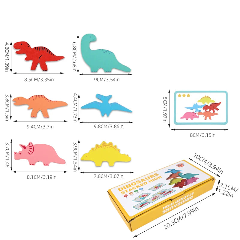Wooden Balance Blocks Toys For Children Animal Dinosaur Building Stacking High Board Games Wood Montessori Toy Boys Kids Gift