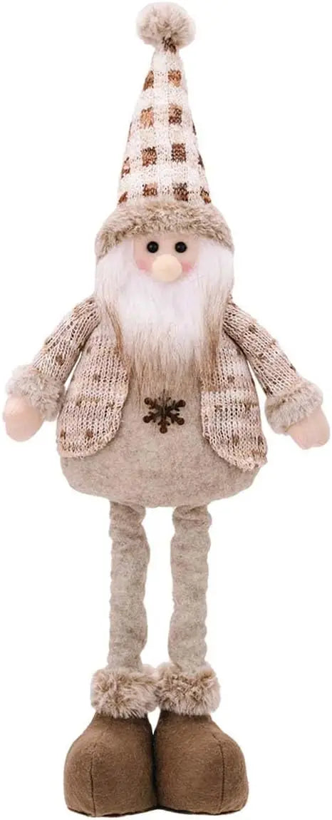 Christmas Decorations Adjustable Extendable Santa Snowman Reindeer Plush Dolls Indoor Home Tabletop Ornaments Toys Gifts