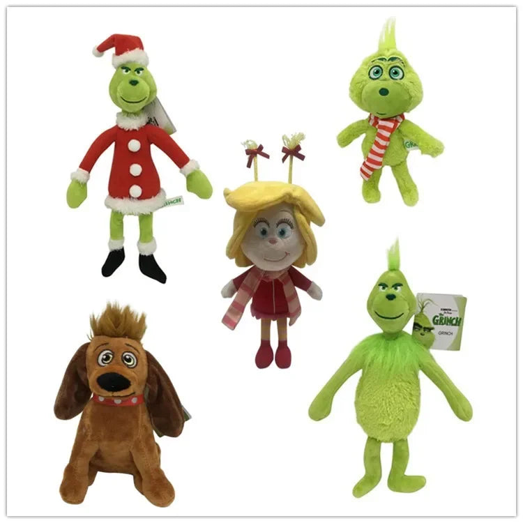HOT 2025 New Christmas Grinch Plush Toy Green Haired Monster Children's Christmas Cartoon Gift Doll