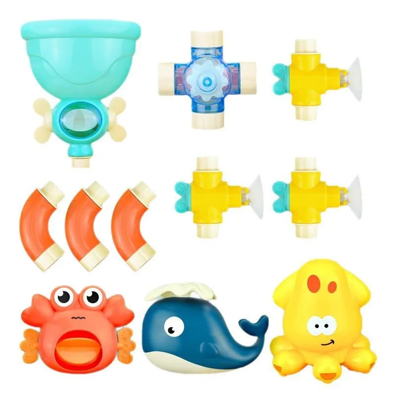 Baby Bath Toys Bathtub DIY Pipes Tubes Bath Time Water Game Spray Swimming Bathroom Toys for Toddlers Kids Gifts Birthday Gift