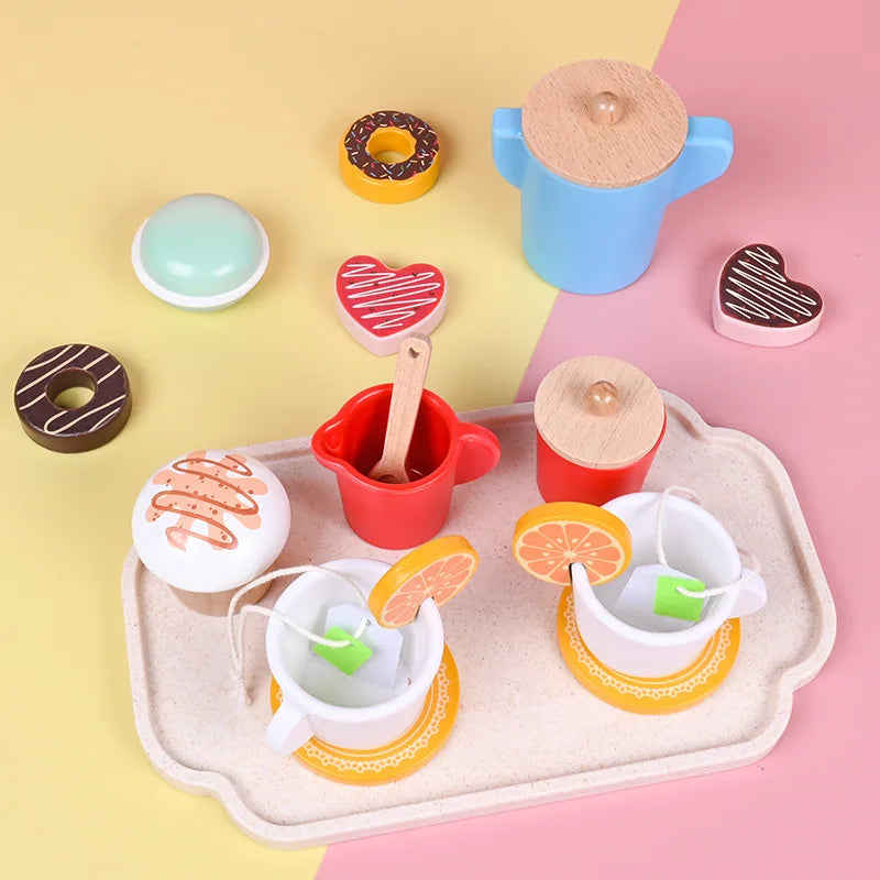 Wooden Cake Toys Kitchen Playset Play Food Pretend Kit Cutting Food Set for Kidren Montessori Learning Educational Party Toys