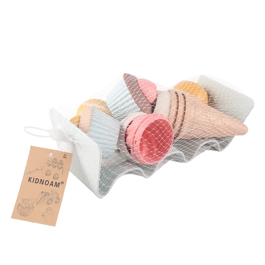 Children Beach toys play sand wheat straw material ice cream toys digging sand tools environmental Nordic wind outdoor