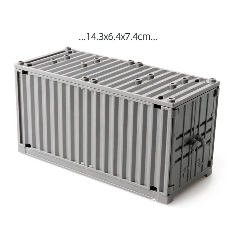 MOC Military Container Building Blocks Box Toys for Boys WW2 War Base Technical Bricks Creative DIY Juguete Bloques Brinquedos