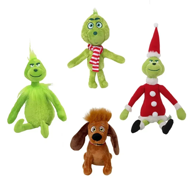 HOT 2025 New Christmas Grinch Plush Toy Green Haired Monster Children's Christmas Cartoon Gift Doll