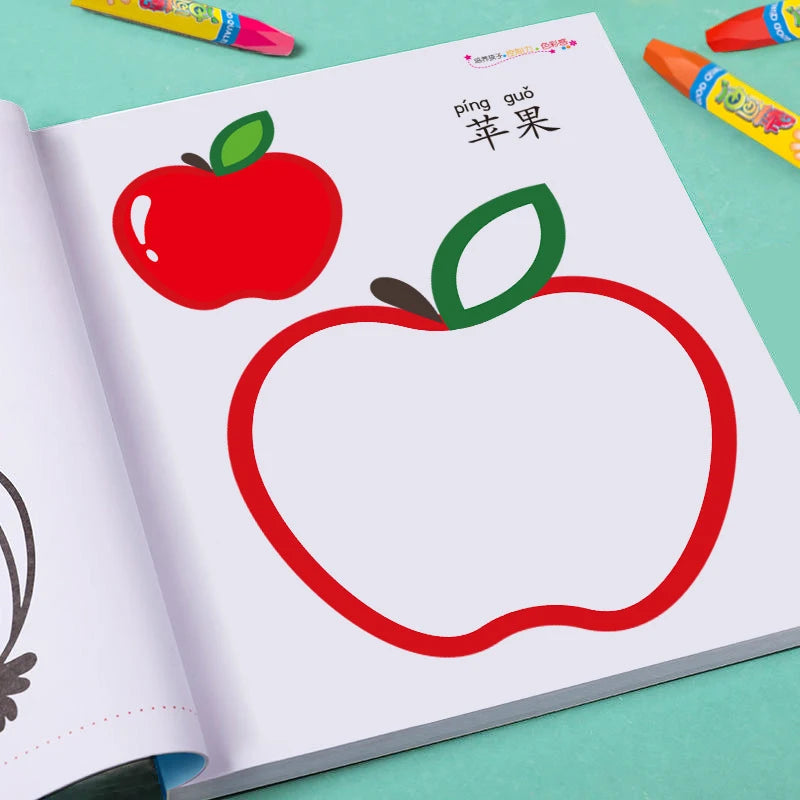 Boys Girls Children's Coloring Books Cars Animals Vegetables Baby Drawing Book School Early Education Toys Drawing Toy