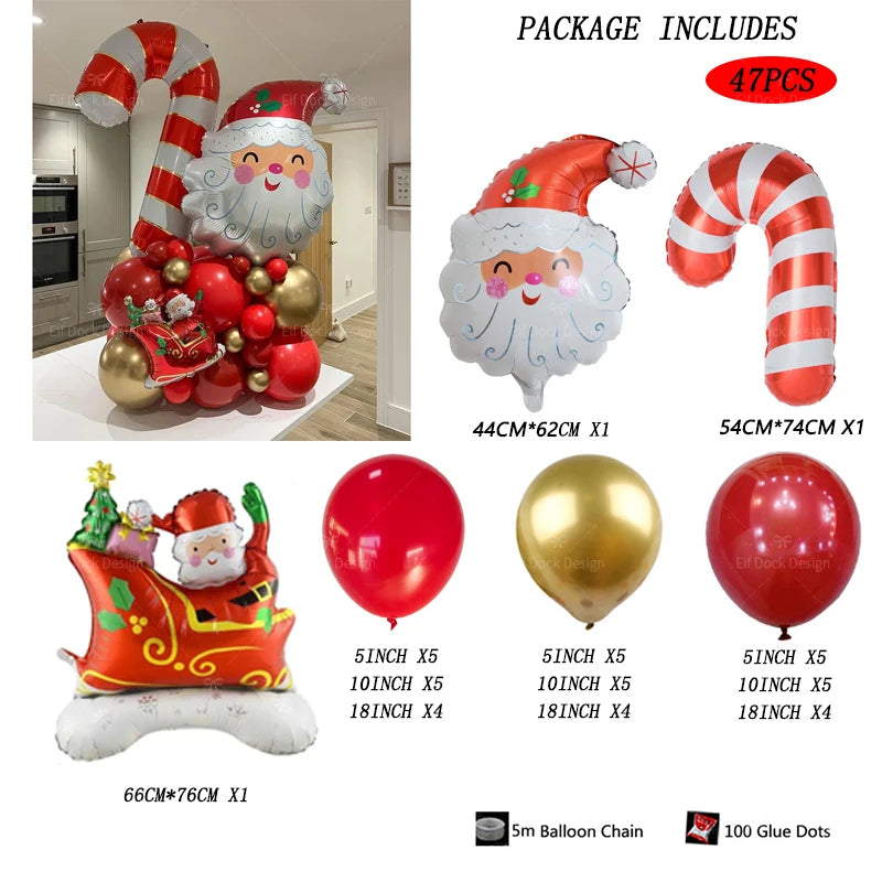 Christmas Party Balloon Set Santa Claus Foil Ballons Merry Christmas Decorations for Home Xmas Party Globos Navidad