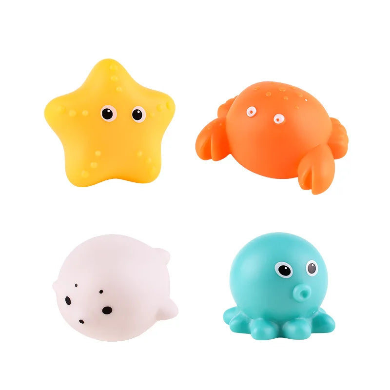 LED Light Up Toys Baby Cute Animals Bath Toy Swimming Water