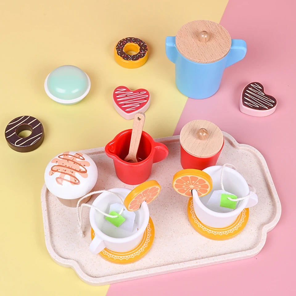 Wooden Cake Toys Kitchen Playset Play Food Pretend Kit Cutting Food Set for Kidren Montessori Learning Educational Party Toys