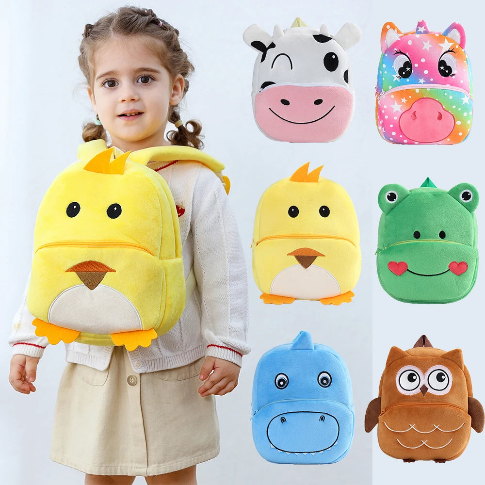 Kids Backpack Cute Duck Cow Frog Backpacks School -Bags Traveling Bag Large Capacity