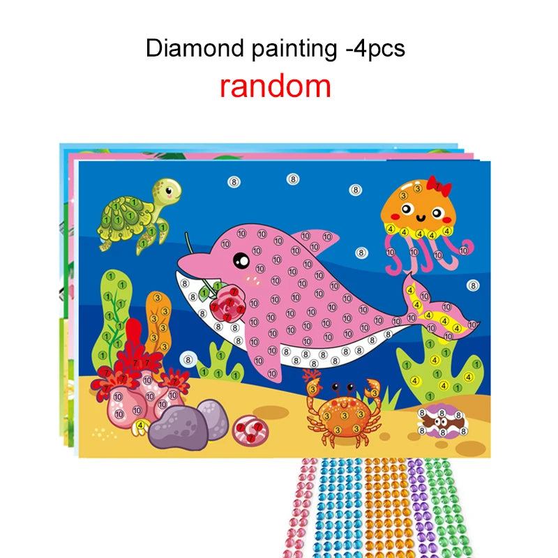 Children Stickers Toy DIY Handmade Material Pack Plush Ball/Diamond/Button/EVA/Dot Puzzle Toys Kids Rewards Birthday Gifts TMZ